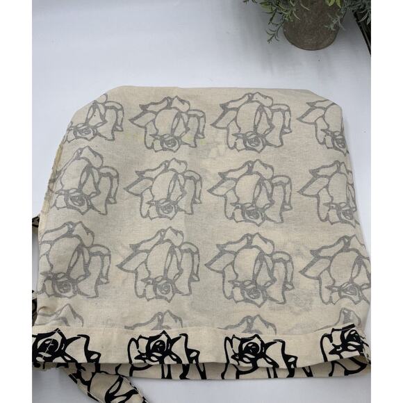 Freda Salvador Canvas Off white Black Rose Floral Tote Bag Neon Logo Lightweight - Picture 7 of 10
